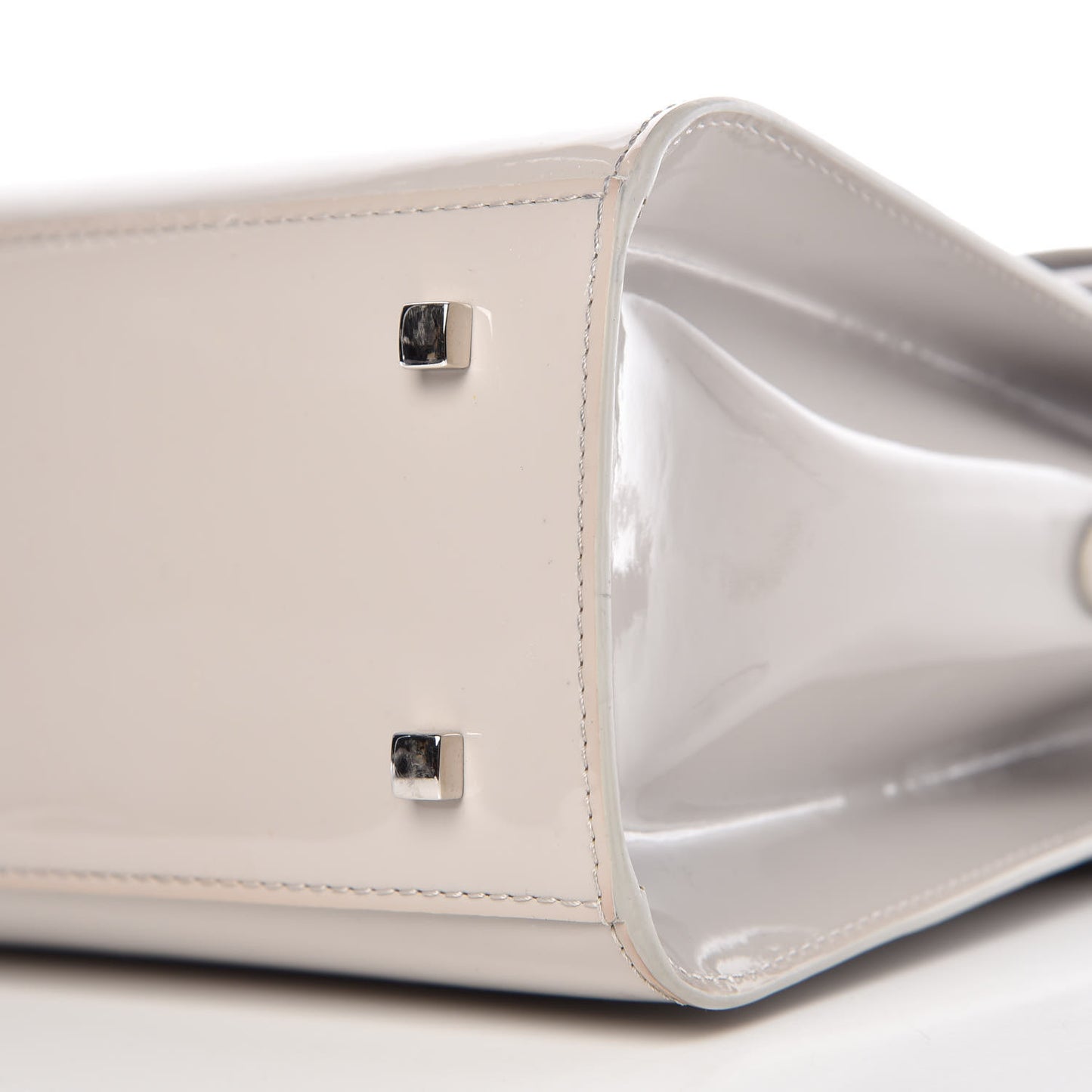Patent Calfskin MM Tempete Satchel Gray