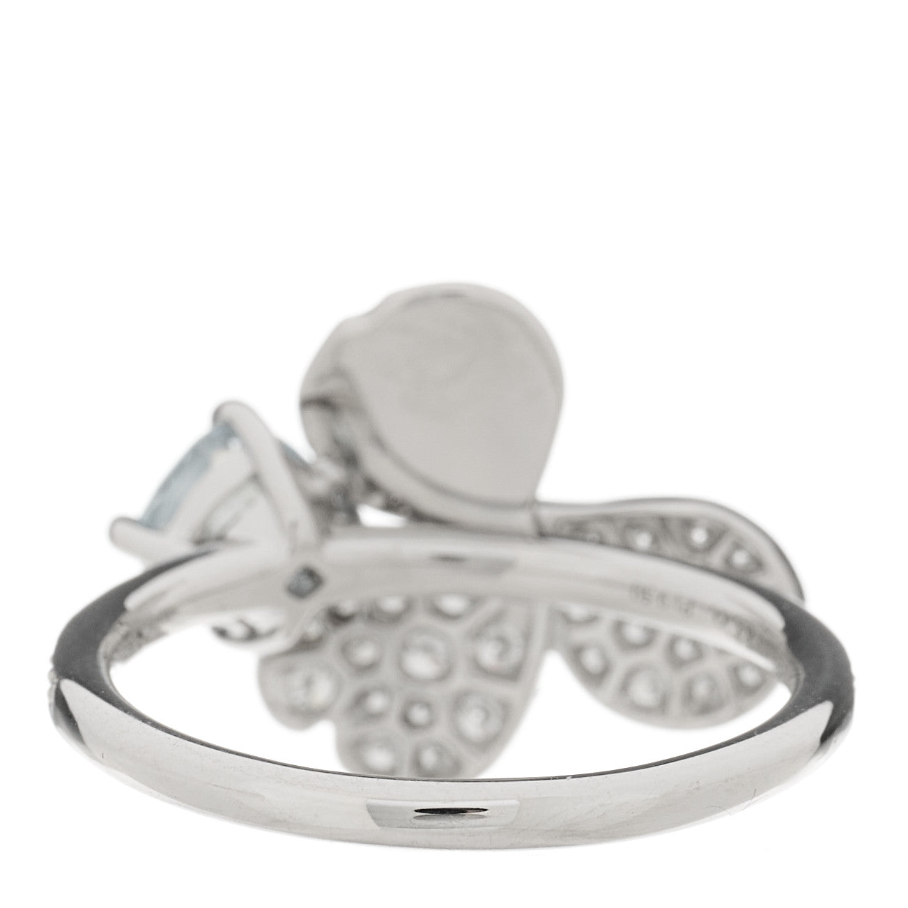 Tiffany Platinum Diamond Aquamarine Paper Flowers Ring 52 6 4 of 6