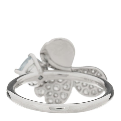 Tiffany Platinum Diamond Aquamarine Paper Flowers Ring 52 6 4 of 6