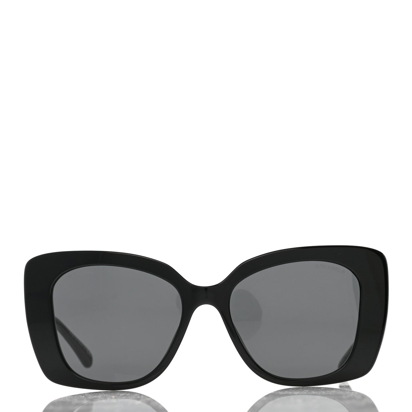 Acetate Strass Square Sunglasses 5422-B Black White