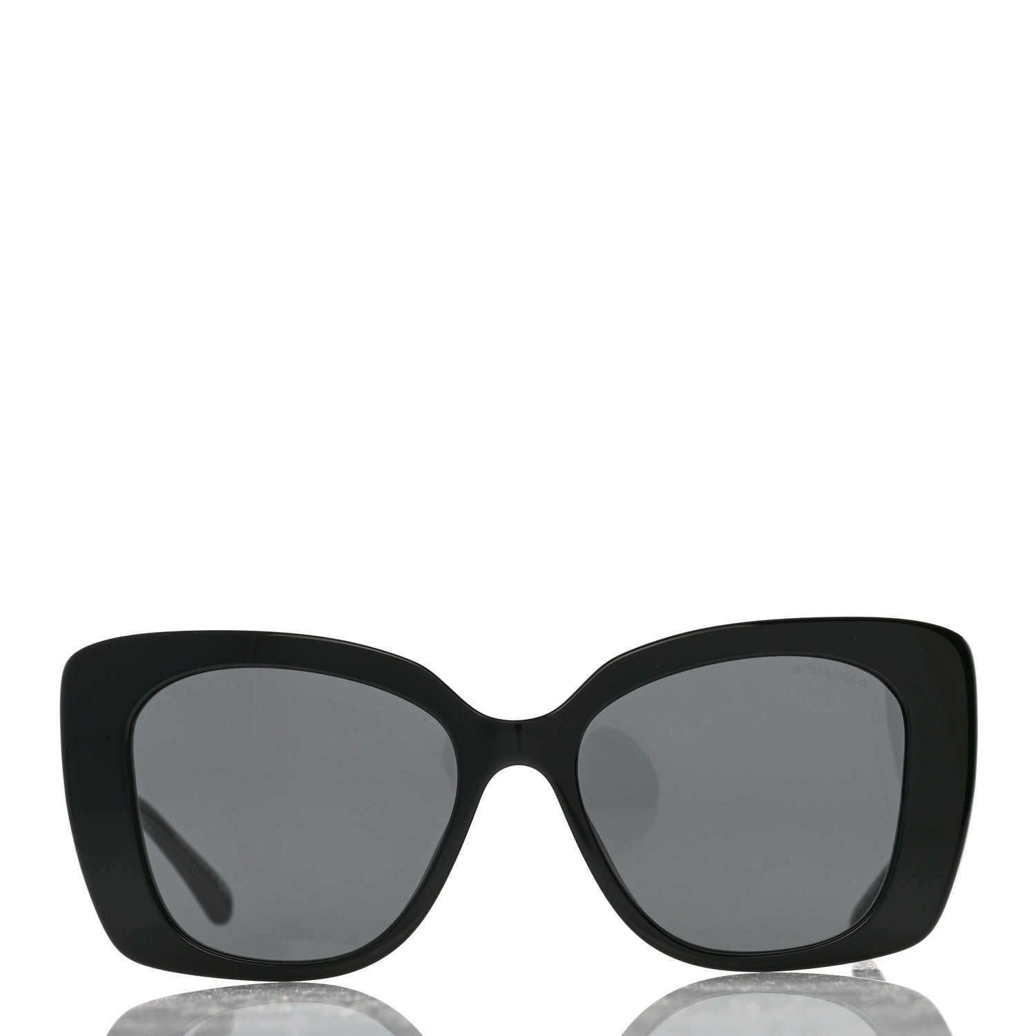 Chanel Acetate Strass Square Sunglasses 5422-B Black White 2 of 8