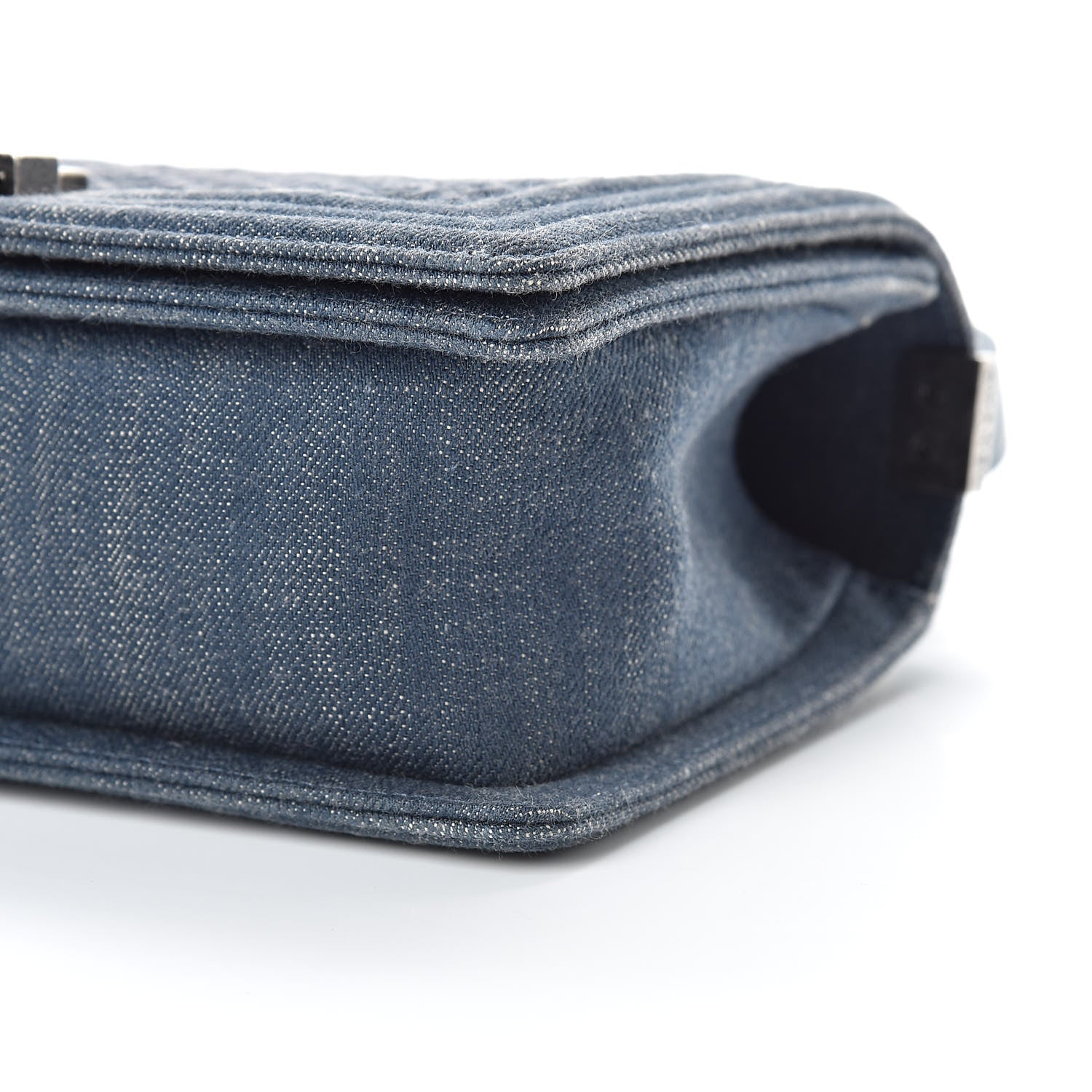 Chanel Denim Embossed Medium Boy Flap Blue 10 of 12