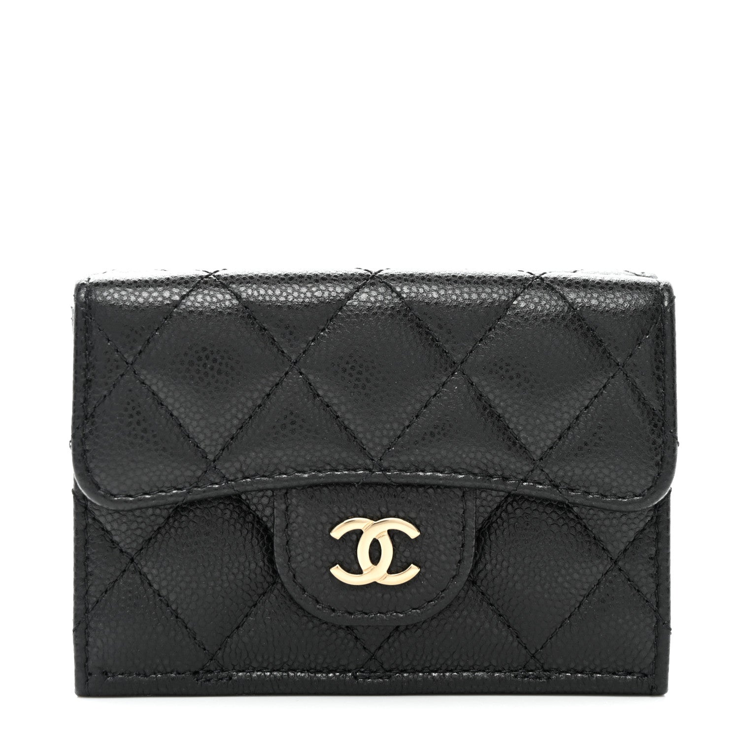 Chanel Caviar Quilted Double Flap Wallet Black 1 of 9