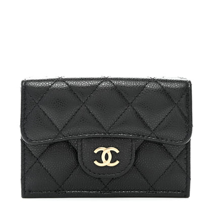 Chanel Caviar Quilted Double Flap Wallet Black 1 of 9