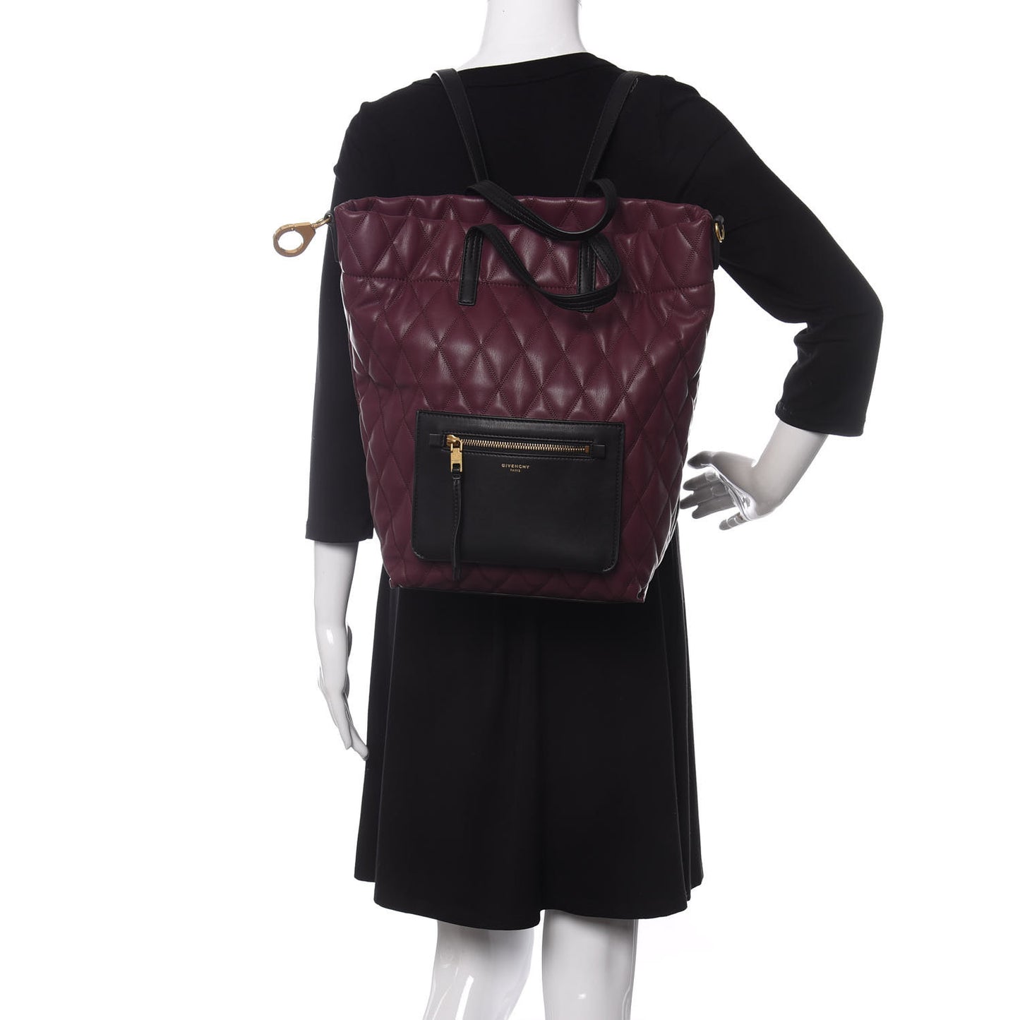 Rubberized Canvas Quilted Duo Backpack Aubergine