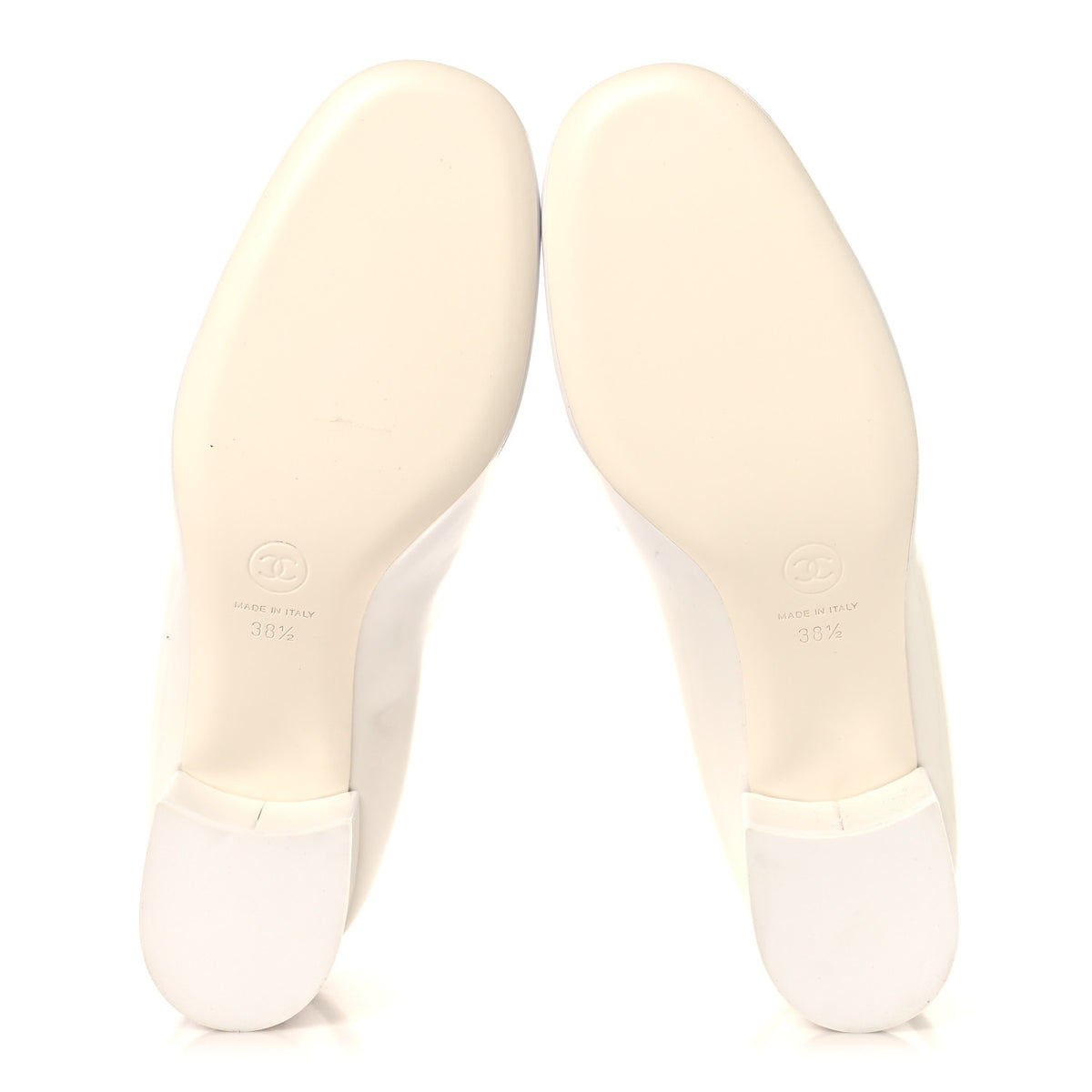 Chanel Patent Calfskin Grosgrain Bow Mary Jane Pumps 38.5 White Black 6 of 10