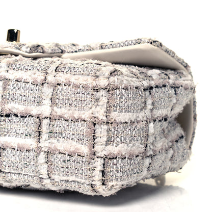 Chanel Tweed Quilted Mini Rectangular Flap White Grey 8 of 8