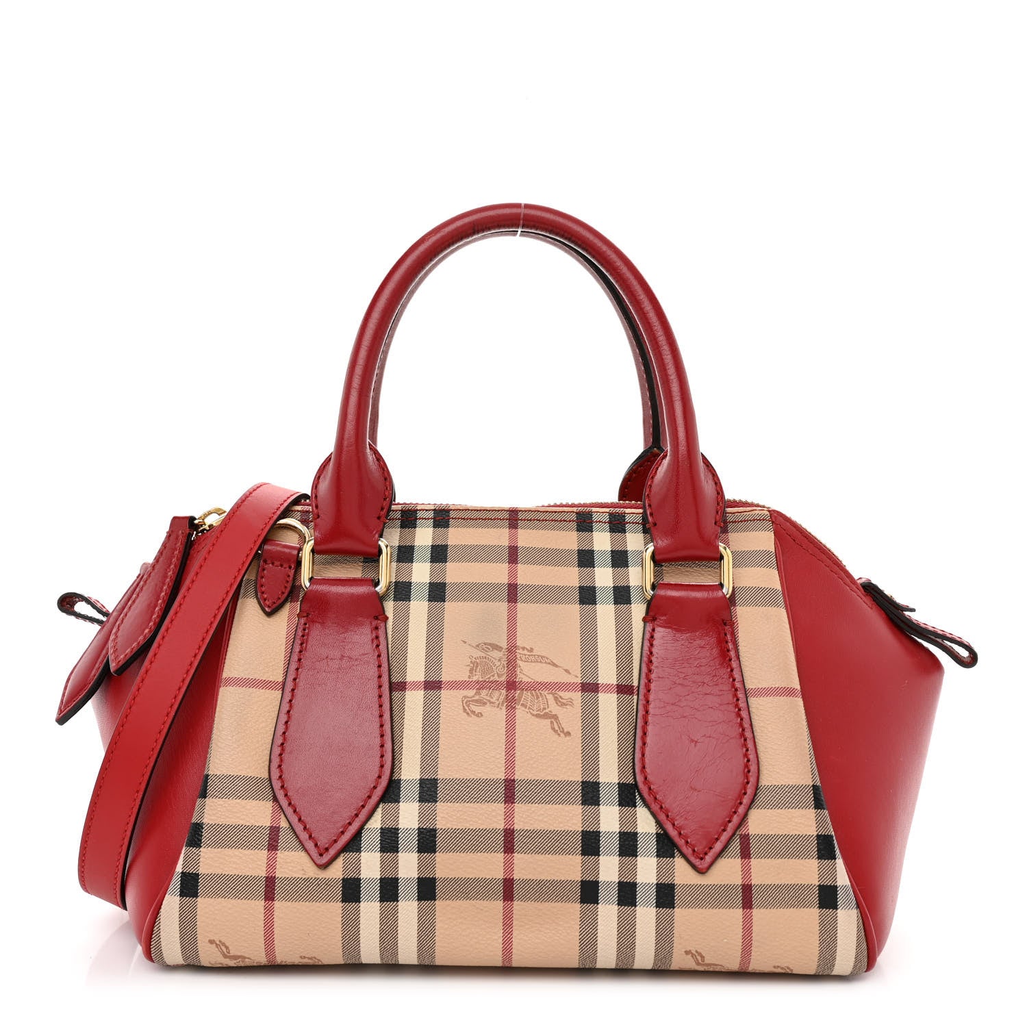 Burberry Haymarket Check Small Blaze Satchel Military Red 1 of 13