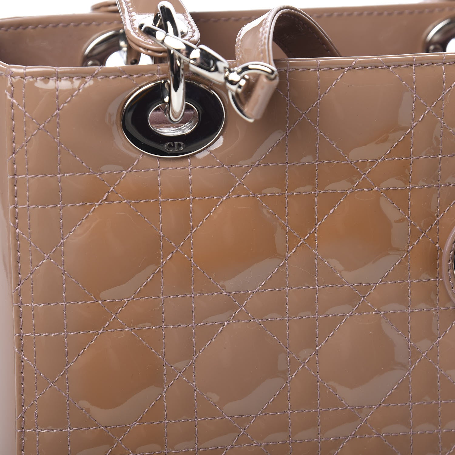 Christian Dior Patent Cannage Medium Lady Dior Brown 9 of 15