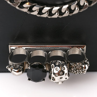 Alexander McQueen Calfskin Knuckle Shoulder Bag Black 9 of 14