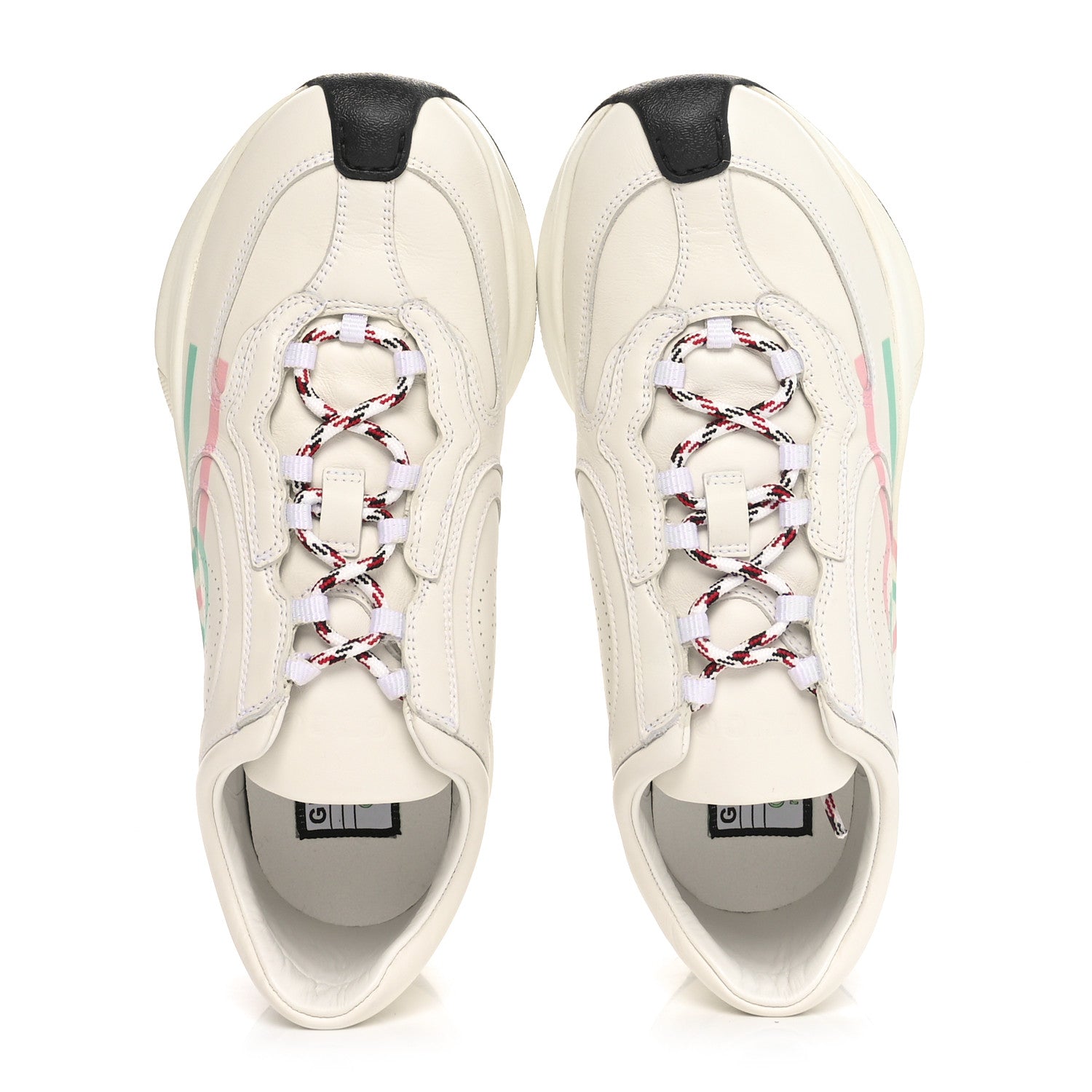 Gucci Technical Knit Fabric Calfskin Mens Gucci Run Sneakers 36.5 Great White 2 of 10
