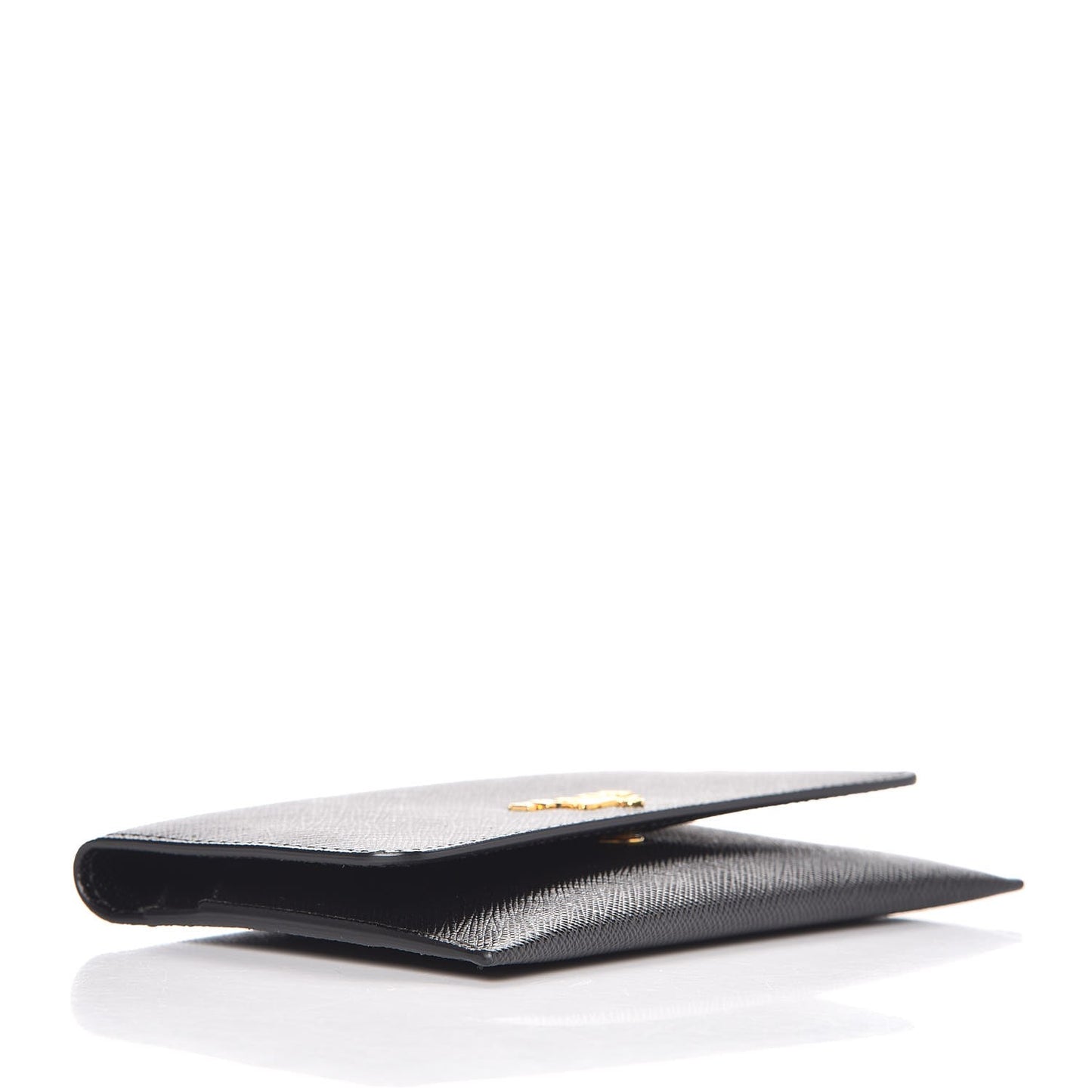 Saffiano Metal Flap Wallet Black