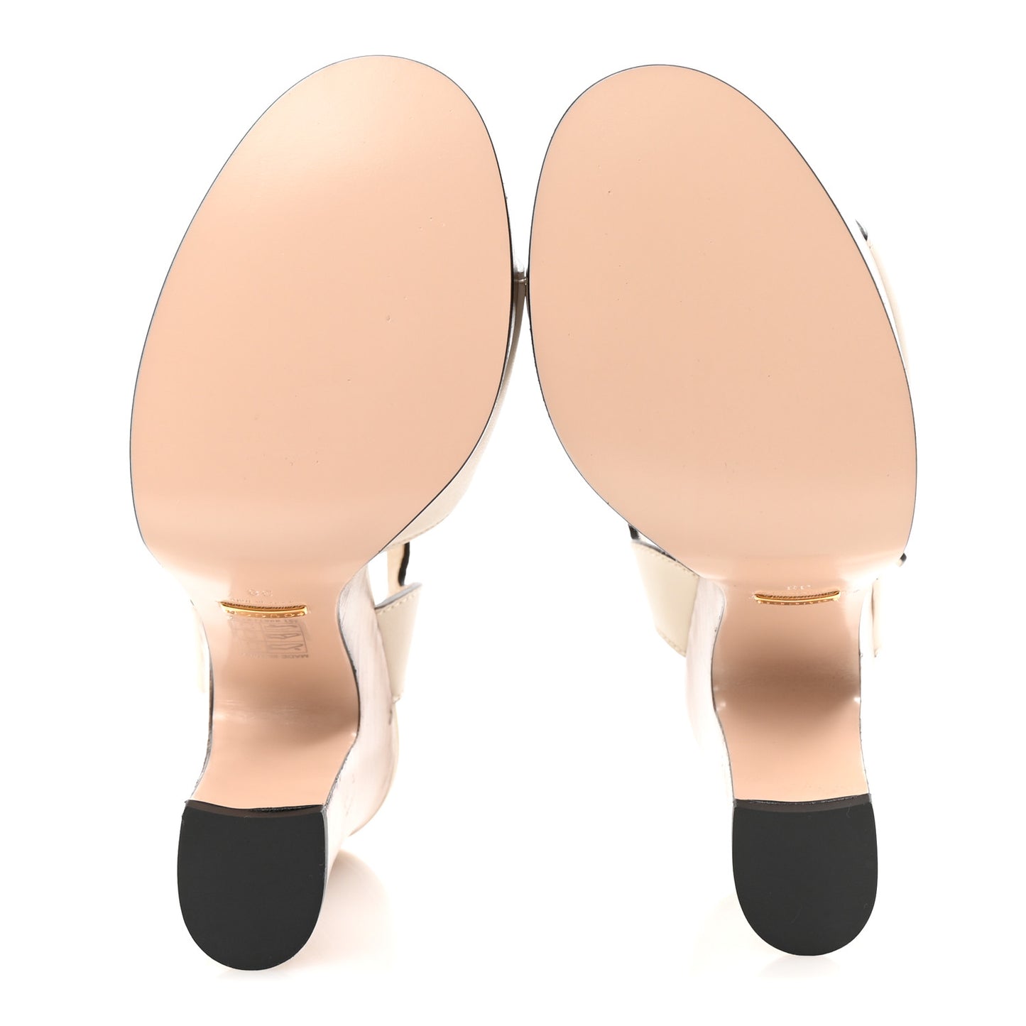 Cosmos Softy Calfskin Wooden Interlocking G Cut-Out 30/120mm Platform Sandals 38 Mystic White