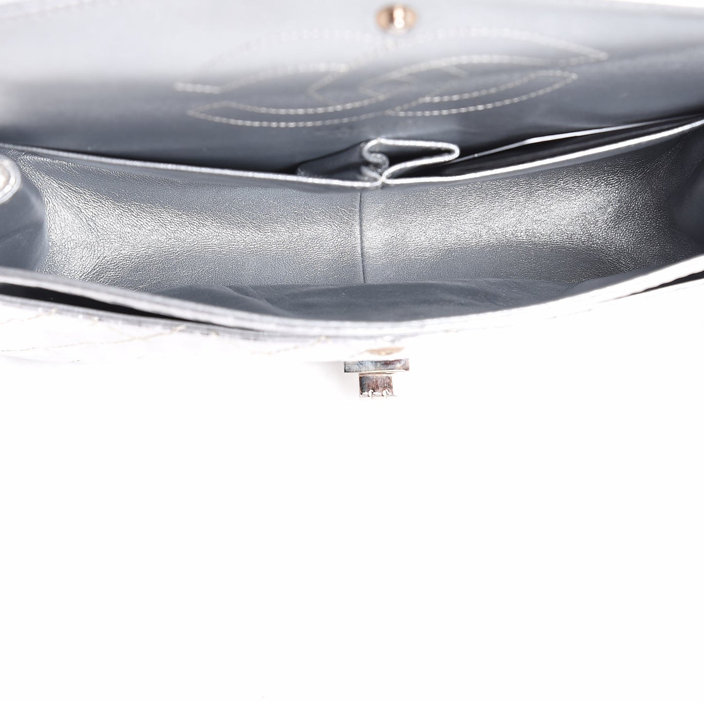 Metallic Striped Calfskin 2.55 Reissue 226 Flap Silver