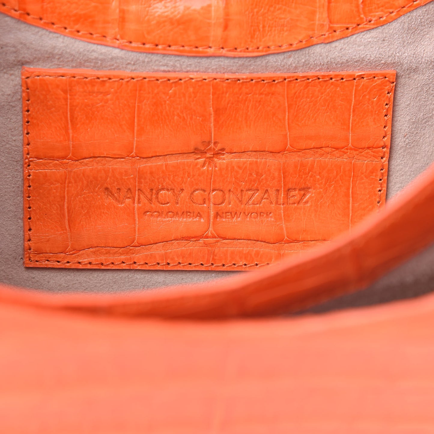 Crocodile Small Regina Top Handle Bag Orange