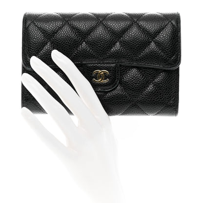 Chanel Caviar Quilted Medium Flap Wallet Black 2 of 10