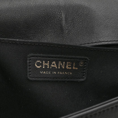 Chanel Metallic Crumpled Goatskin Medium Boy Flap Black Gold 6 of 10