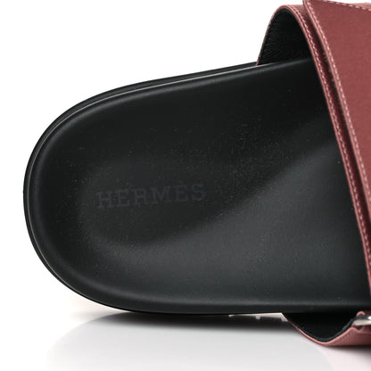 Hermes Satin Womens Chypre Sandals 38 Bois De Rose 7 of 8