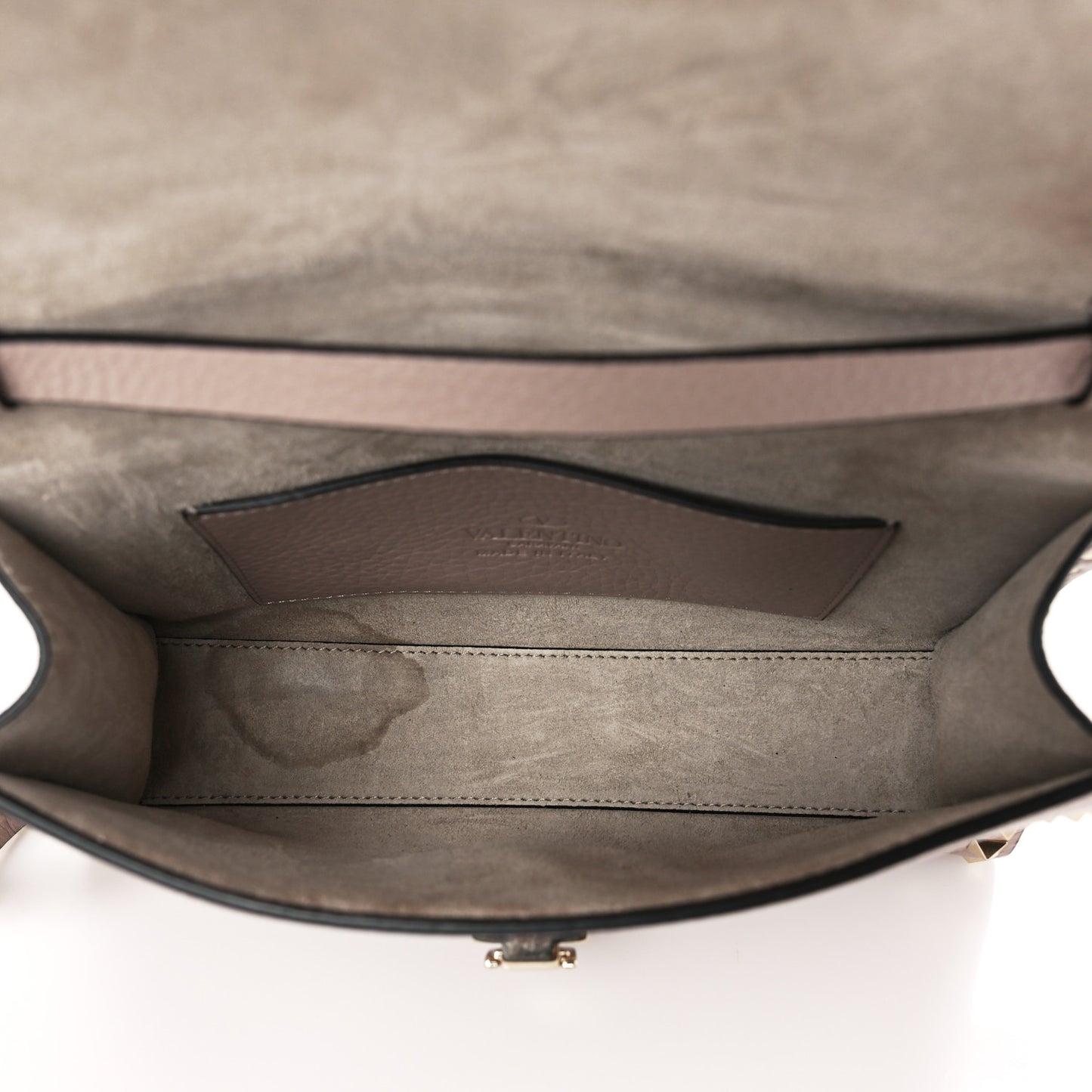 Pebbled Calfskin Medium Rockstud Flip Lock Crossbody Bag Poudre