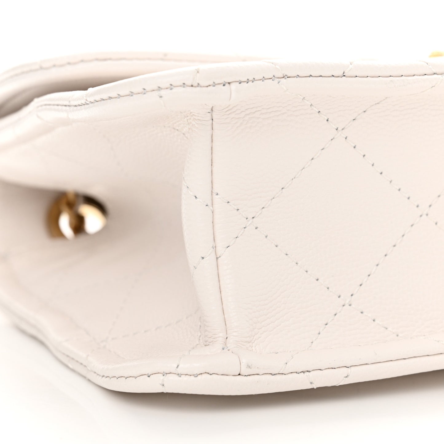 Caviar Quilted Medium Sweet Classic Flap White