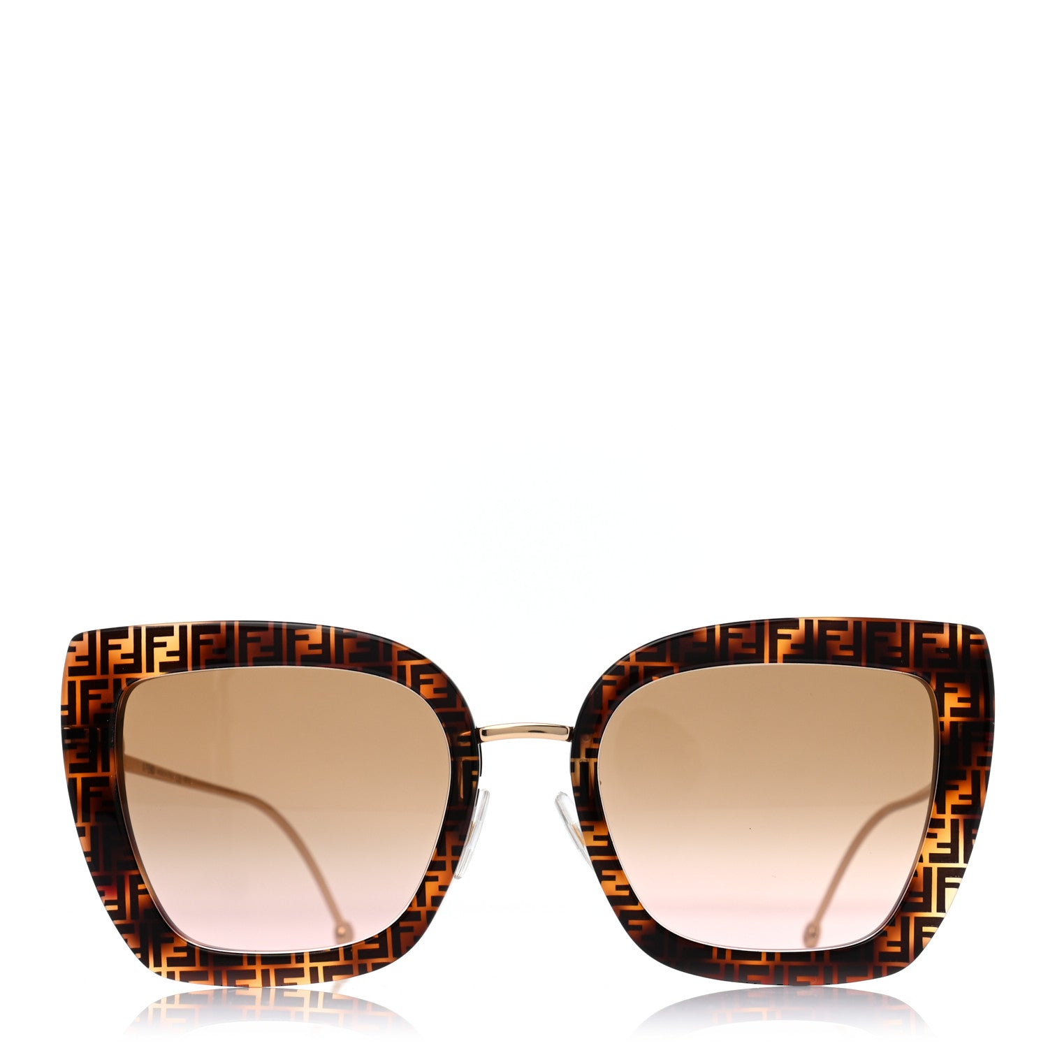Fendi Acetate Metal F is Fendi FF Square Cat Eye Sunglasses FF 0424/F/S Havana 2 of 6