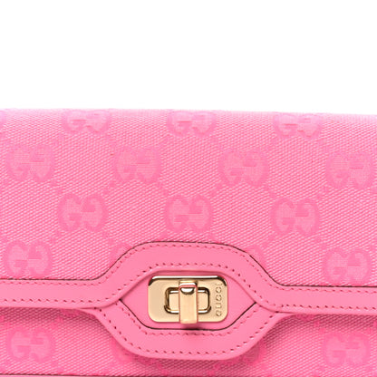 Gucci GG Monogram Scratch Lux Calfskin Mini Luce Shoulder Bag Rose Dark Blossom 7 of 9