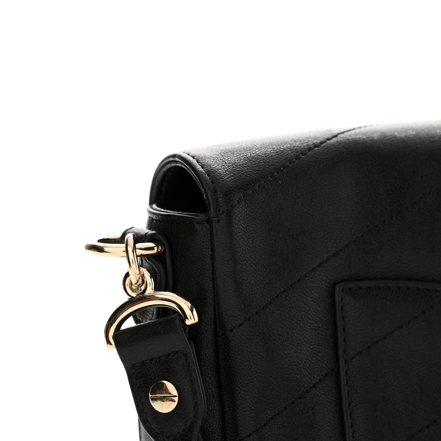Chanel Sheepskin Chevron Quilted Mini Double Chevron Flap Black 13 of 14