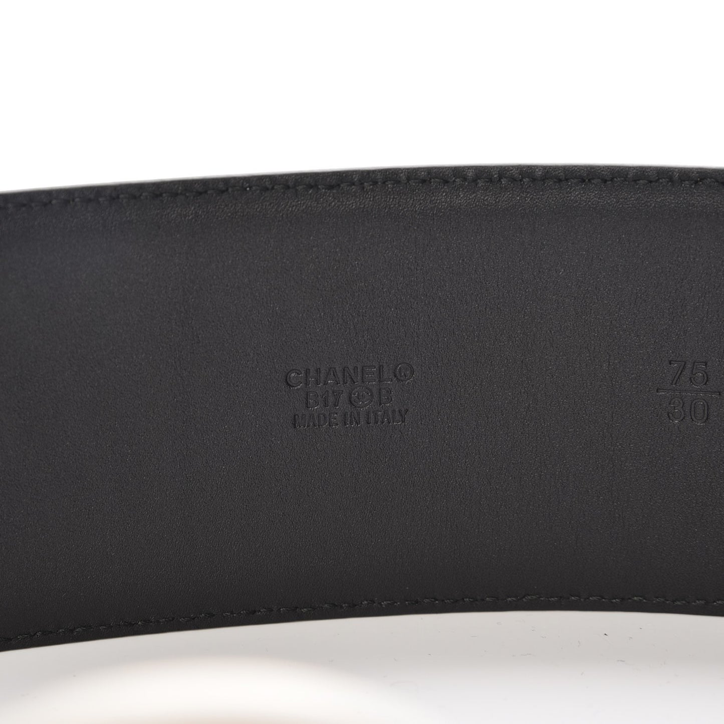 Calfskin Resin Gabrielle CC Logo Belt 75 Black White