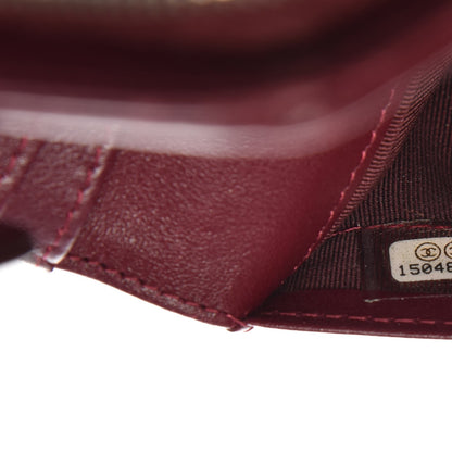 Chanel Patent Quilted Zip Pocket Wallet Burgundy 8 of 9
