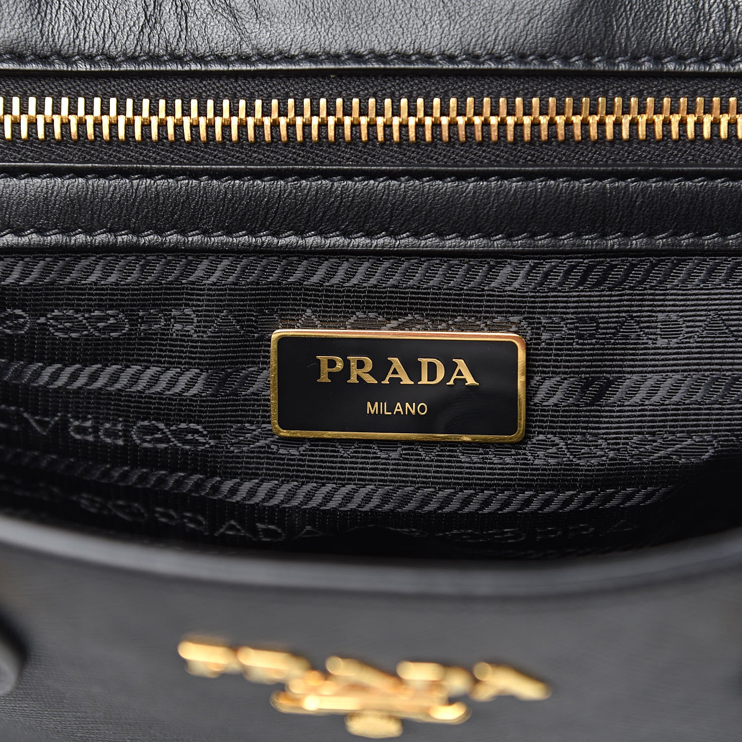 Prada Saffiano Soft Calfskin Zippered Tote Black 6 of 10