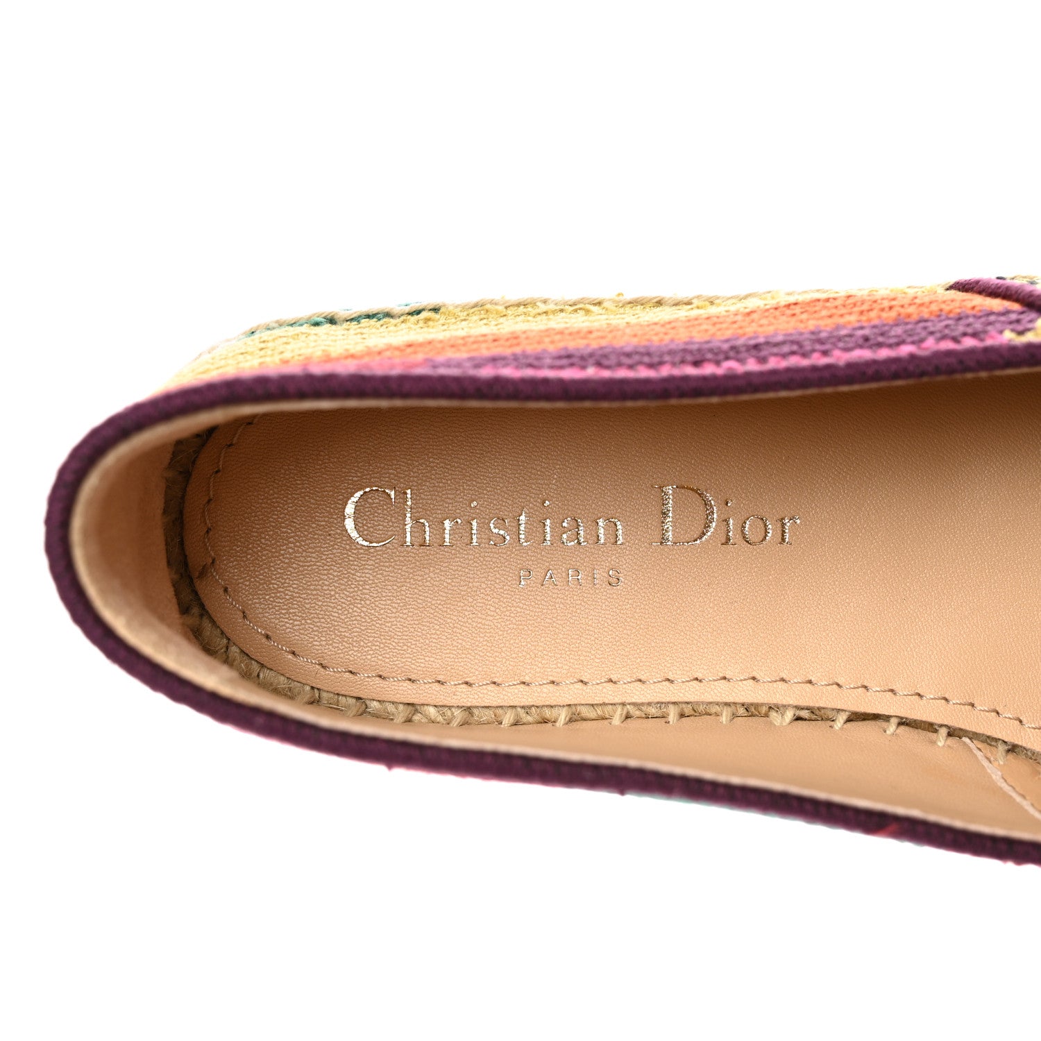 Christian Dior Cotton Embroidered Patchwork Granville Espadrille 36.5 Multicolor 7 of 9