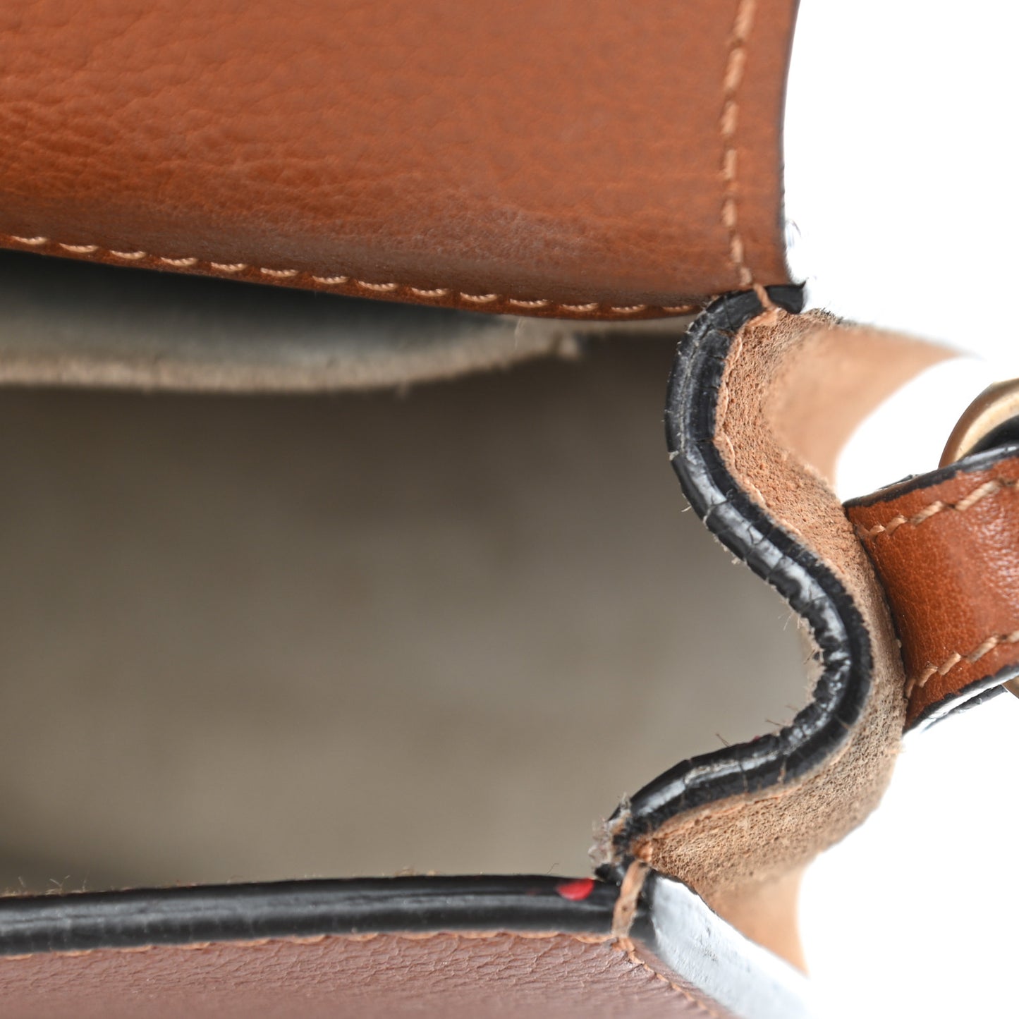 Calfskin Suede Small Nile Bracelet Bag Caramel