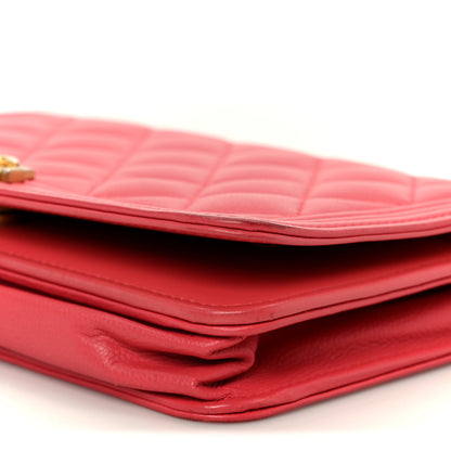Chanel Caviar Quilted Boy Wallet On Chain WOC Dark Pink 11 of 12