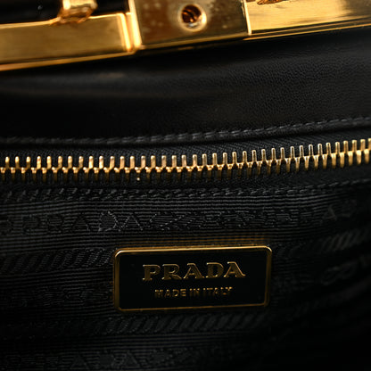Prada Nappa Dressy Gaufre Framed Tote Black 5 of 13