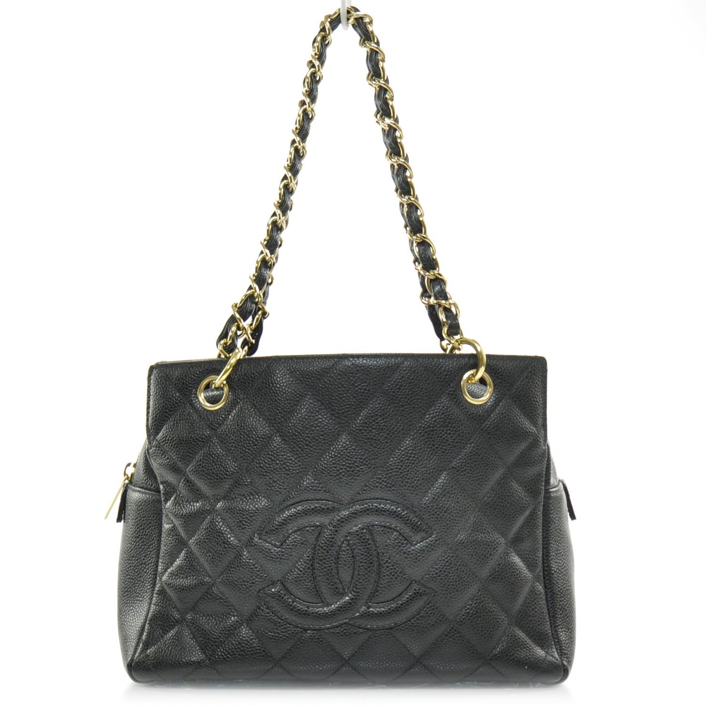 Caviar Quilted Petit Timeless Tote PTT Black