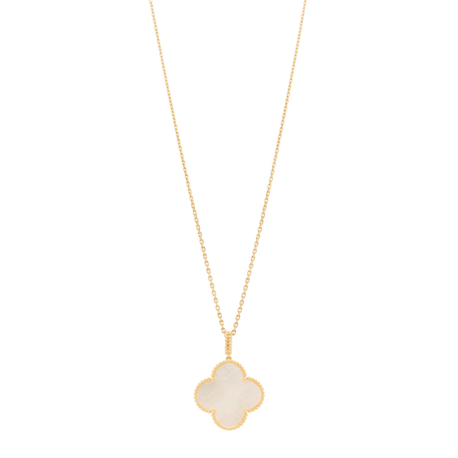 Van Cleef & Arpels 18K Yellow Gold Mother of Pearl Magic Alhambra Long Necklace 1 of 8
