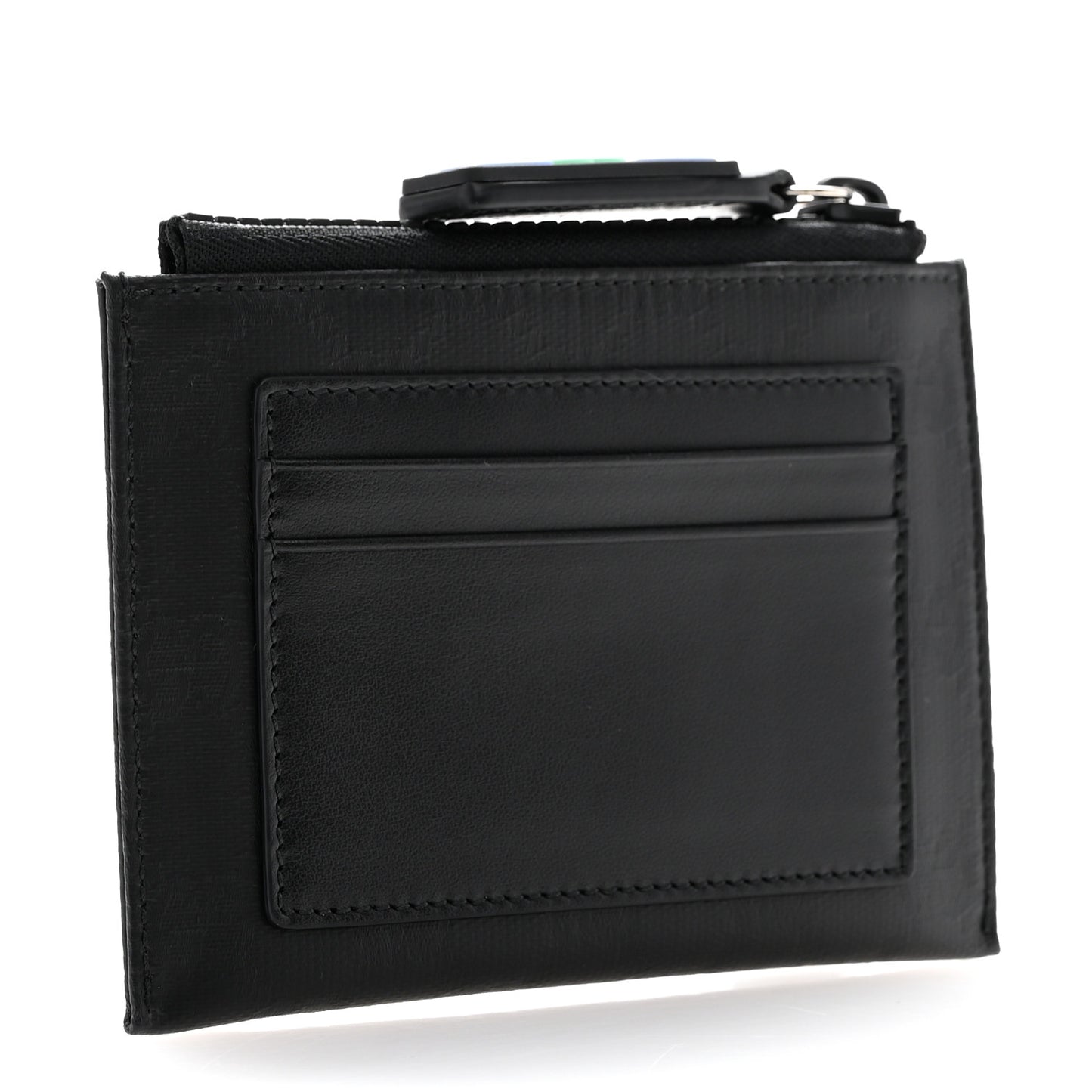 Crystal Monogram Card Holder Black