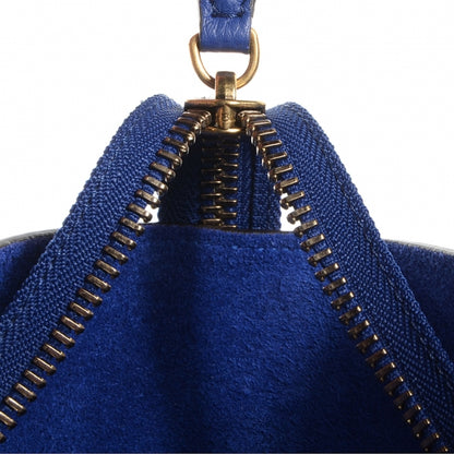 Celine Drummed Calfskin Mini Luggage Indigo 8 of 9