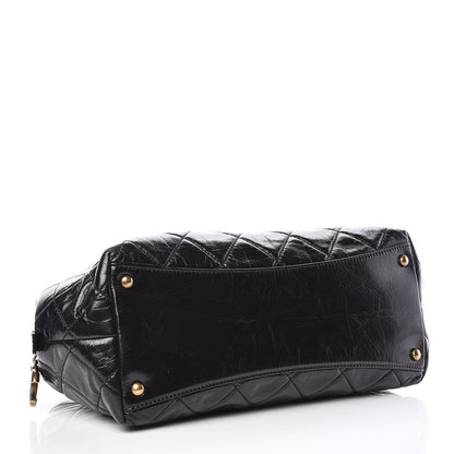 Chanel Glazed Calfskin Castle Rock Bowling Bag Black 4 of 9