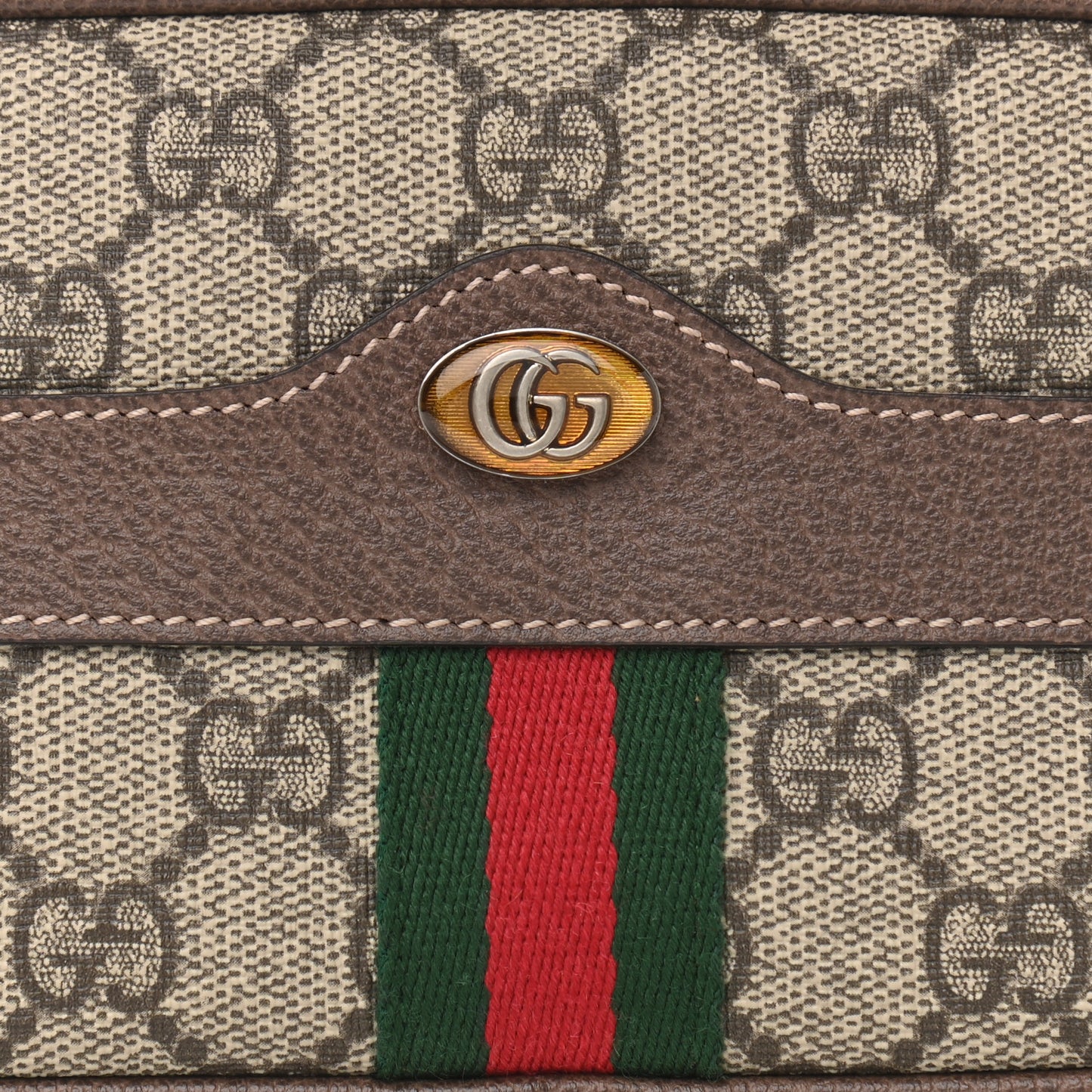GG Supreme Monogram Ophidia Belted iPhone Case 75 30 Dark Brown