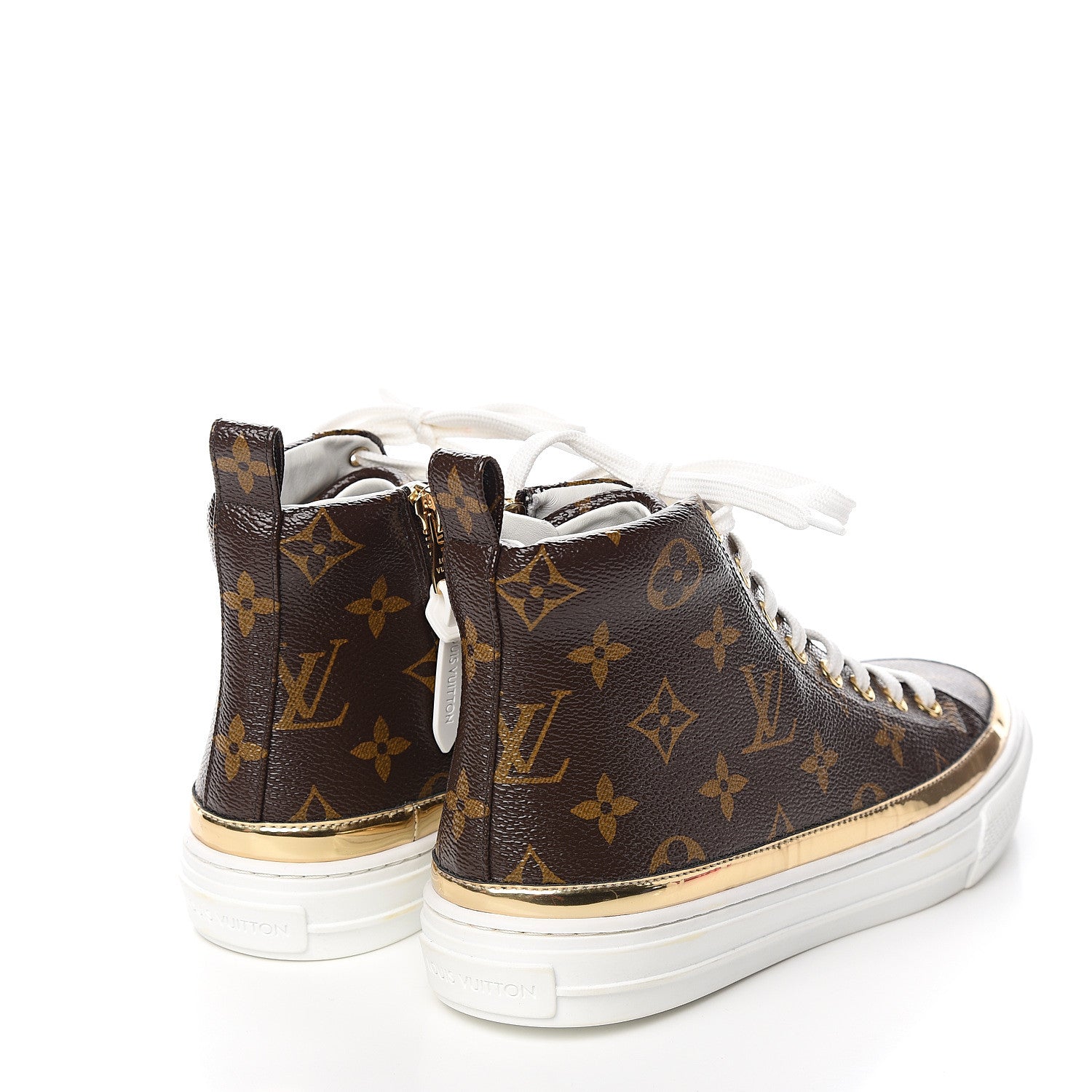 Louis Vuitton Patent Monogram Stellar Sneaker Boots 36.5 Gold 4 of 10
