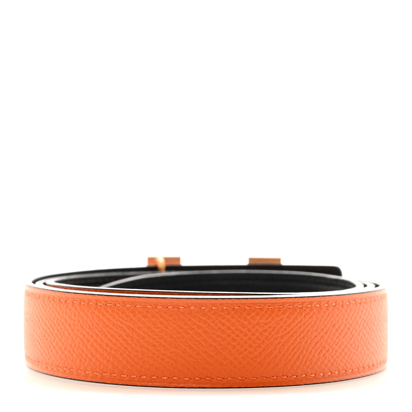 Swift Epsom 24mm Mini H Belt 90 85/34 Black Orange