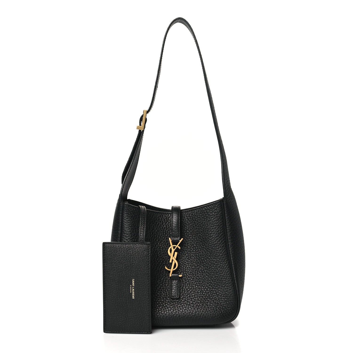 Saint Laurent Grained Calfskin Baby Le 5 A 7 Supple Hobo Black 3 of 11