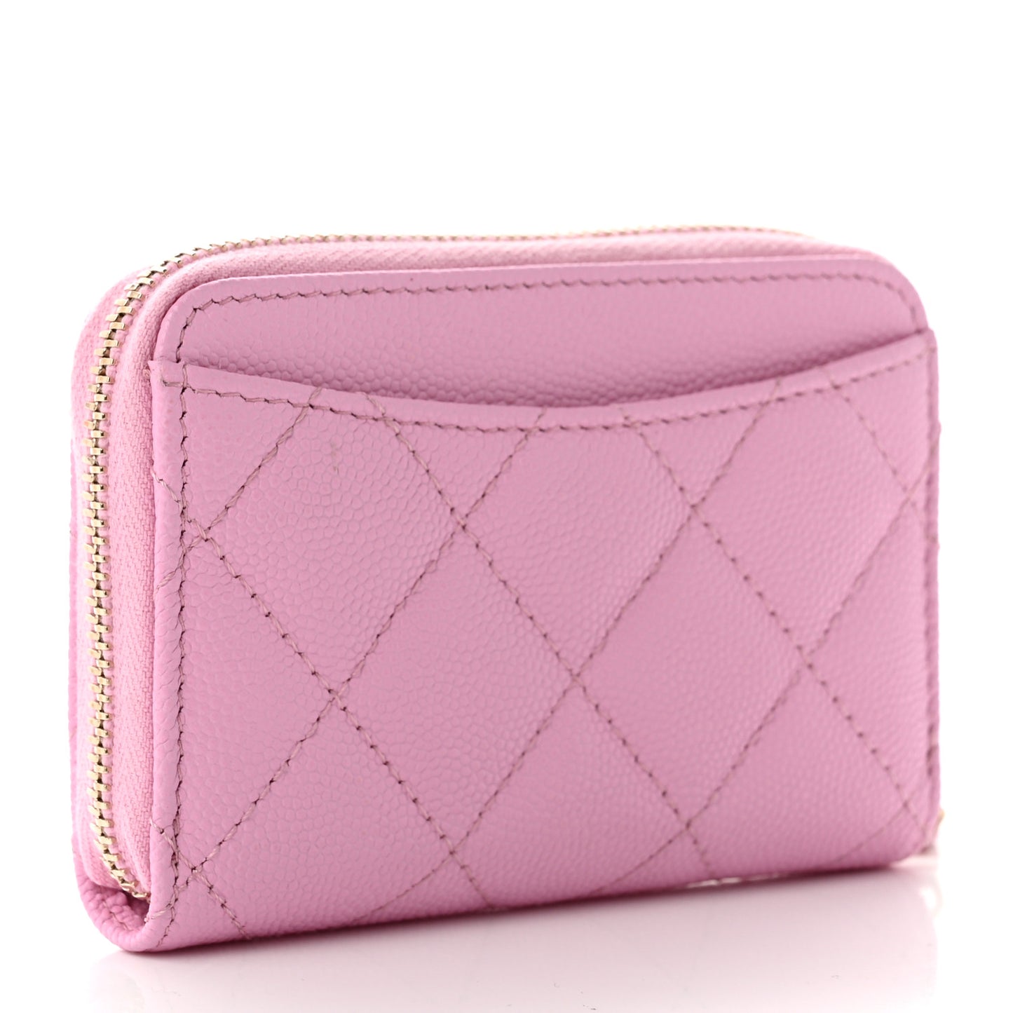 Caviar Quilted Zip Coin Purse Lilac
