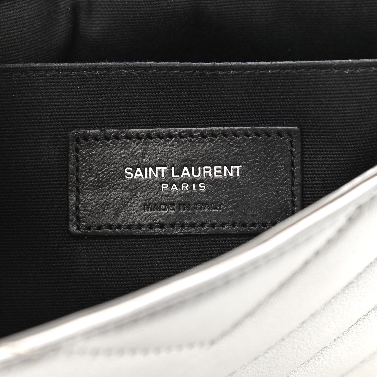 Saint Laurent Calfskin Y Quilted Monogram Loulou Flap Bag Argento 7 of 11