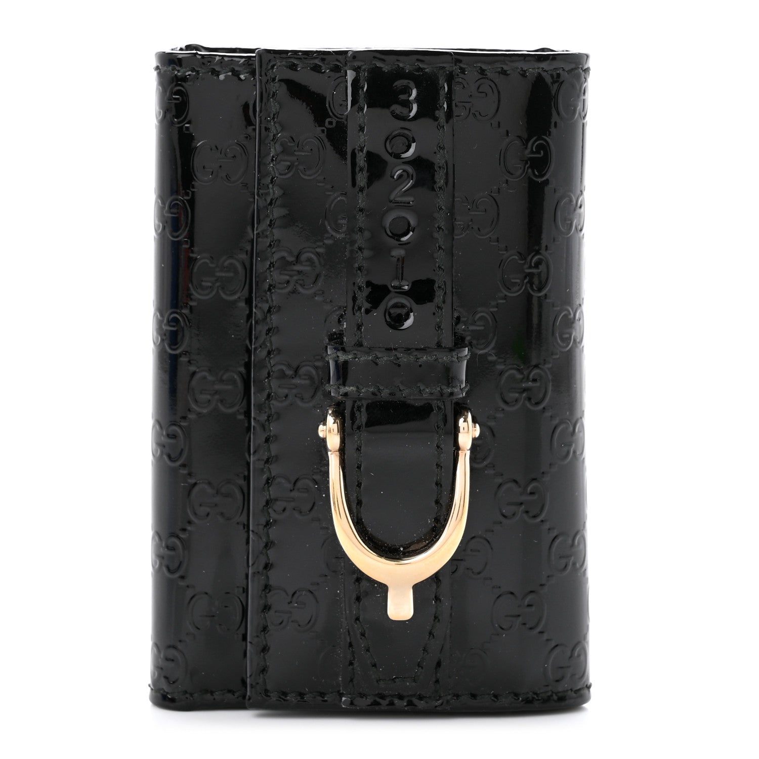 Gucci Patent Microguccissima Nice 6 Key Holder Case Black 1 of 6