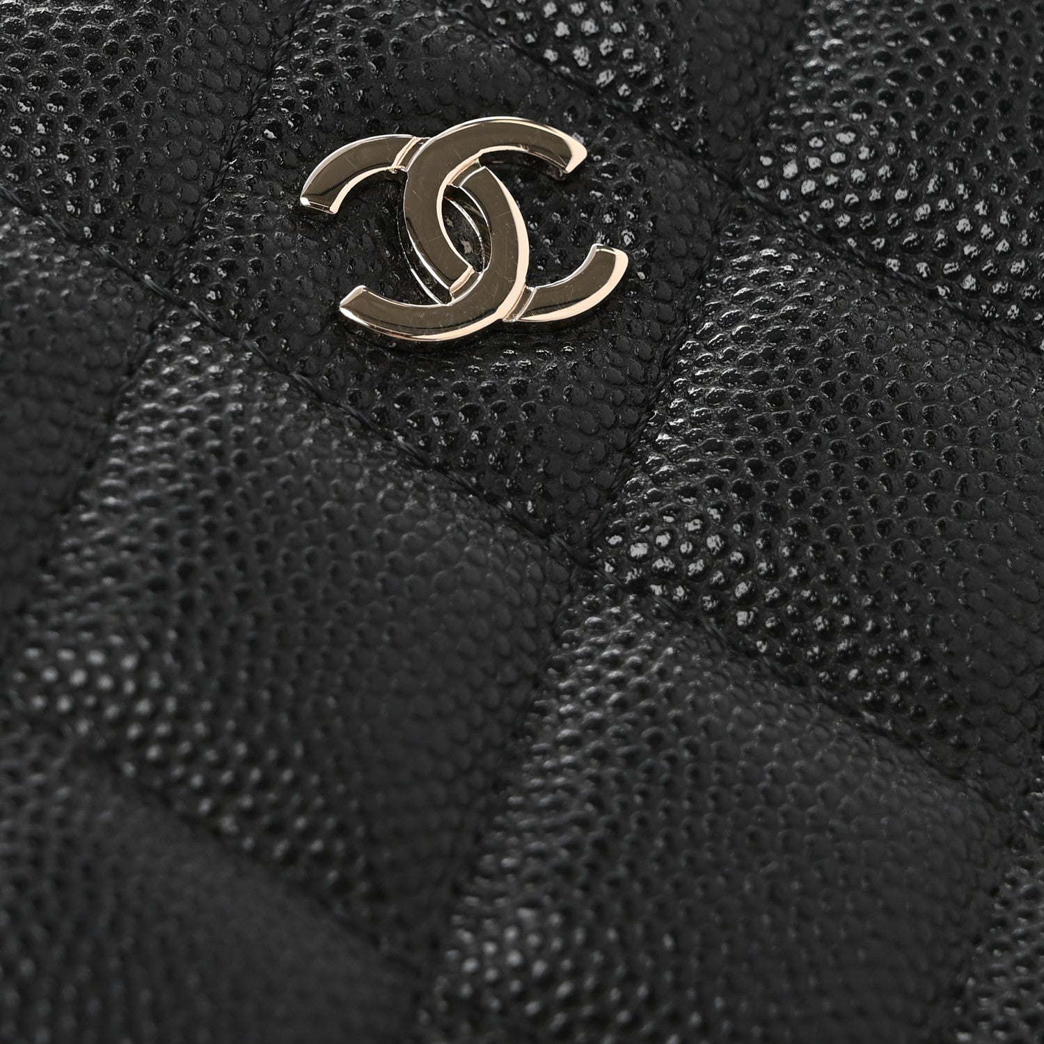 Chanel Caviar Quilted Small Curvy Pouch Cosmetic Case Black 8 of 10