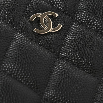 Chanel Caviar Quilted Small Curvy Pouch Cosmetic Case Black 8 of 10