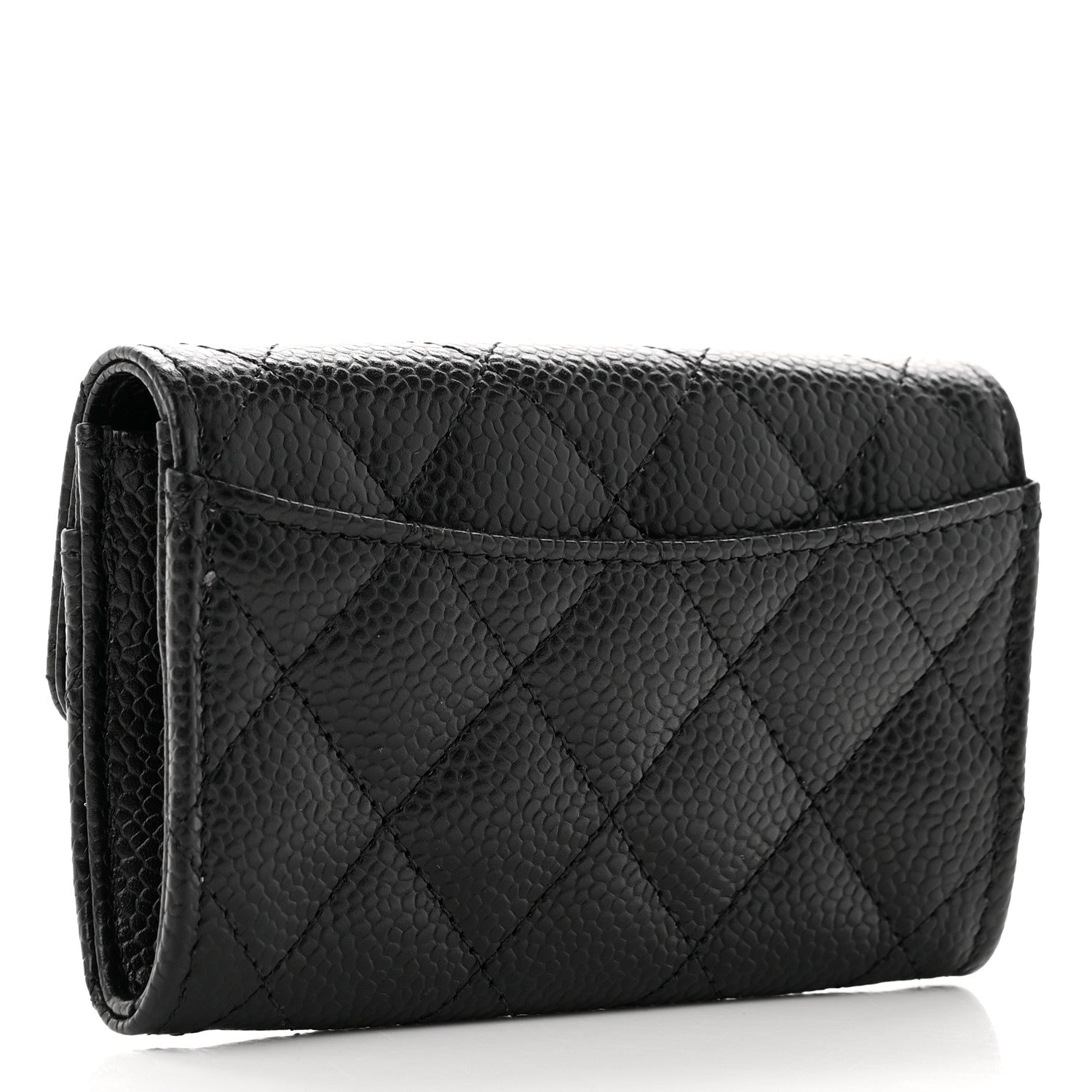 Chanel Caviar Quilted Flap Card Holder Wallet Black 3 of 8