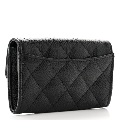 Chanel Caviar Quilted Flap Card Holder Wallet Black 3 of 8